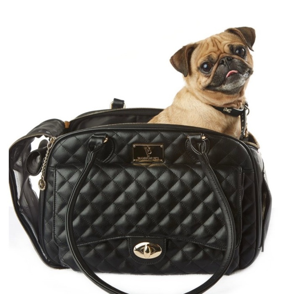 🐱🐶Pet carrier Vanderpump Pets Elegant Black Quilted cat/dog carrier